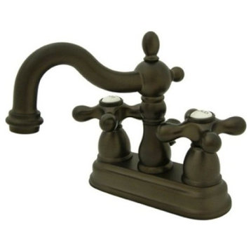 Two Handle 4" Centerset Lavatory Faucet with Brass Pop-up KS1605AX