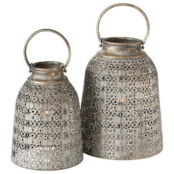2 Piece Morocco Lattice Bell Lanterns