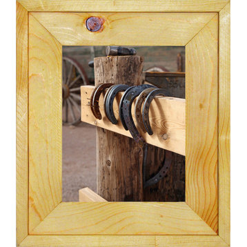Teton Picture Frame - White Pine Rustic Wood Picture Frame, 8x10 with Light L...