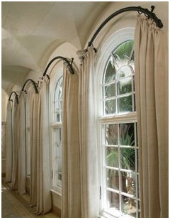 window treatments for 3 arched windows in master