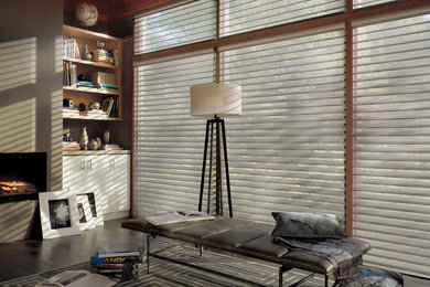 Inspiration for a modern family room remodel in Detroit