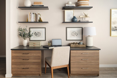 Example of a trendy built-in desk home office design in Burlington