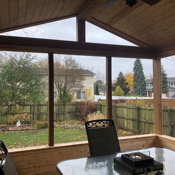 Screened Porch with Gable Roof by Woodridge, IL Screened Porch Builder.