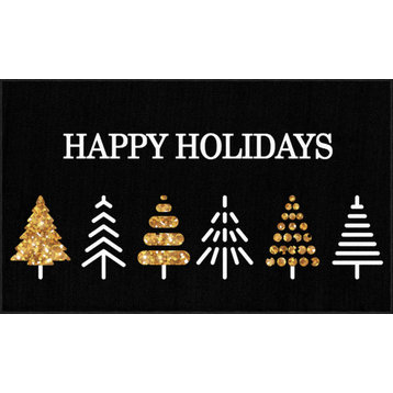 Mohawk Home Holiday Trees Black 1' 6" x 2' 6" Kitchen Mat