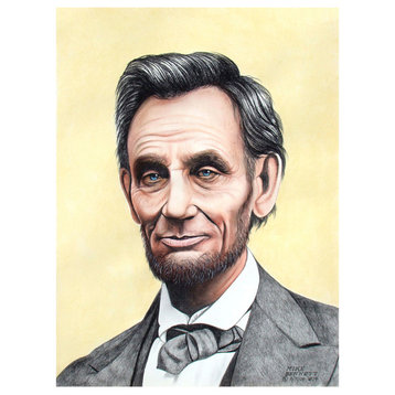 Mike Bennett Lincoln #14 - With Beard Art Print, 9"x12"