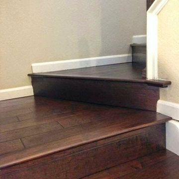 Hand scraped Walnut Staircase, Park Meadows