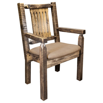 Captain's Chair, Stain and Clear Finish, Buckskin Pattern