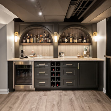 A Basement Built for Entertaining – With a Speakeasy Bar and Golf Simulator