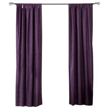 Purple Tab Top  Velvet Curtain / Drape / Panel   - 60W x 84L - Piece