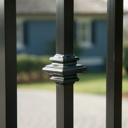 Double Swing Gate with Spear Points and Decorative Collars - Home Safety And Security