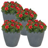 Sunnydaze Anjelica Outdoor Flower Pot Planter - Slate Finish - 20-Inch - 4-Pack