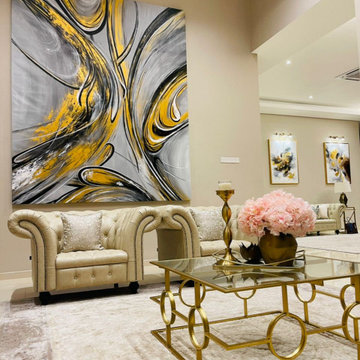 Black and Gold Abstract Oil Painting I ArtisanMalaysia.com