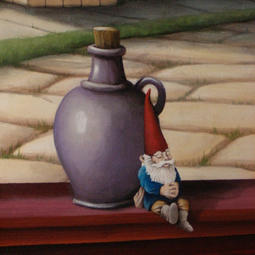 Theater room trompe l'oeil mural close up