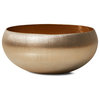 Gold-Brushed Textured Aluminum Decorative Bowl, 4"x8"