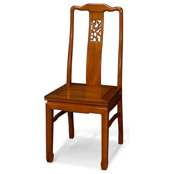 Rosewood Flower and Bird Motif Chair, Natural Rosewood