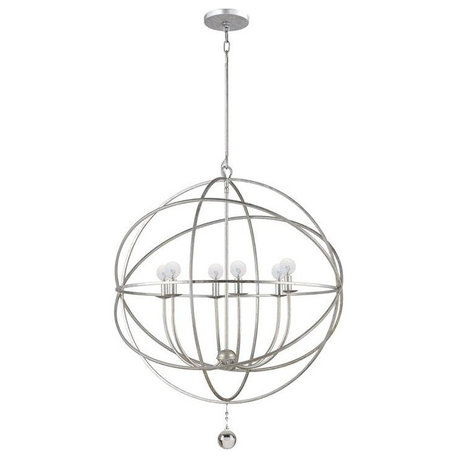 Solaris 6 Light Silver Sphere Chandelier