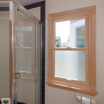 New Wood Privacy Window in Attractive Bathroom - Renewal by Andersen Long Island