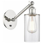Innovations Lighting - Innovations Lighting 317-1W-PN-G802 Clymer, 1 Light Wall In Art Nouveau - The Clymer 1 Light Sconce is part of the BallstonClymer 1 Light Wall  Polished NickelUL: Suitable for damp locations Energy Star Qualified: n/a ADA Certified: n/a  *Number of Lights: 1-*Wattage:100w Incandescent bulb(s) *Bulb Included:No *Bulb Type:Incandescent *Finish Type:Polished Nickel