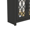 Heron 30.9"x30.2" 12 Pairs Shoe Cabinet, Black With Knotty Oak