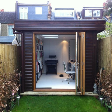 Ms S– London SW6 – 2.6m x 4.8m Contemporary Garden Office – 2.5m Maximum Height