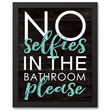No Bathroom Selfies Wall Art, Framed Canvas