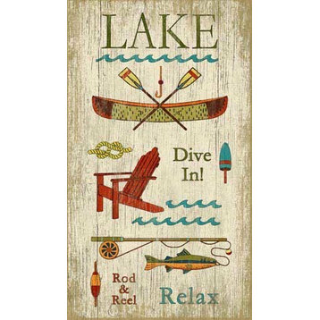 Lake Vintage Wooden Sign, 20"x32"