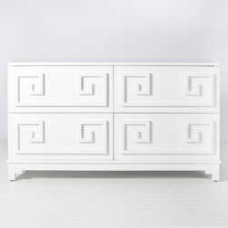 Worlds Away Werstler White Lacquer 4 Drawer - Dressers