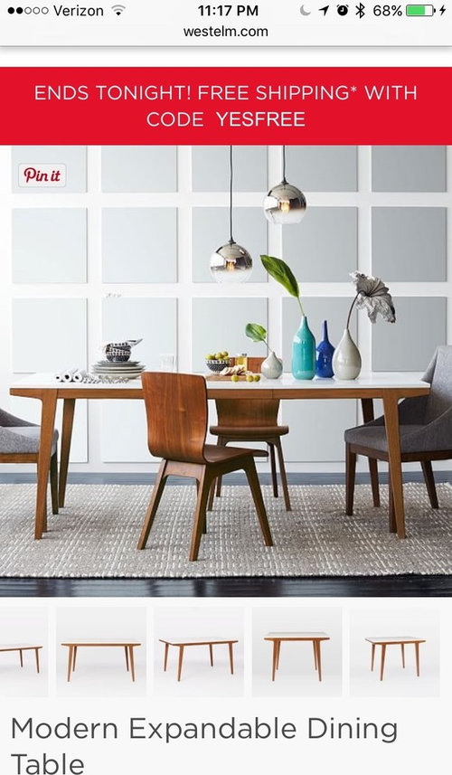 West Elm Modern Expandable Dining Table