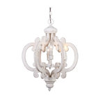 Venice Wooden Chandelier, Antique White