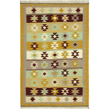 Persian Kilim Fars 5'0"x3'2" Hand Woven Oriental Rug