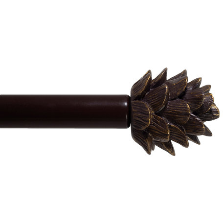 3/4" Pinecone Adjustable Curtain Rod, Bronze, 28"-48"