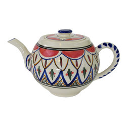 Le Souk Ceramique - Stoneware Teapot Tabarka Design - Teapots