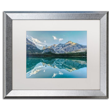 Pierre Leclerc 'O'Hara Lake Reflections At Dawn' Matted Art, Silver Frame, 20x16
