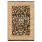 Bareens Designer Rugs - Eclectic Ziegler Dyan Charcoal/Beige Wool Rug - 8'11'' x 11'9'' - A Persian influenced Turkish hand knotted rug made by skilled artisans capable of creating the most exceptional vegetable dyes and hand-spun New Zealand wool. This gorgeous one of a kind Peshawar Kafkaz handmade rugs is also known as a Chobi Ziegler Rug. This gorgeous rug is extremely versatile and is famous for its pleasing color palette and informal design that works in a myriad of interiors. It has been expertly hand-tied, finished, sun-dried, and can contain up to 1.5 million knots. It takes 4 skilled artisans to hand knot this rug nine to twelve months to complete this piece of art. The invigorating colors and patterns in this rug will give your home an elegant and fresh appearance. While drawing upon the coloring and patterns of antique rugs, contemporary Peshawar pieces incorporate modern design motifs and feature vibrant color tones. Give your room a luxurious look and feel with this beautiful rug with gorgeous color pallet. The intricate design allows this oriental rug to create a royal ambience in any d�cor. Hand knotted construction and natural fibers gives this rug soft feel under your feet.