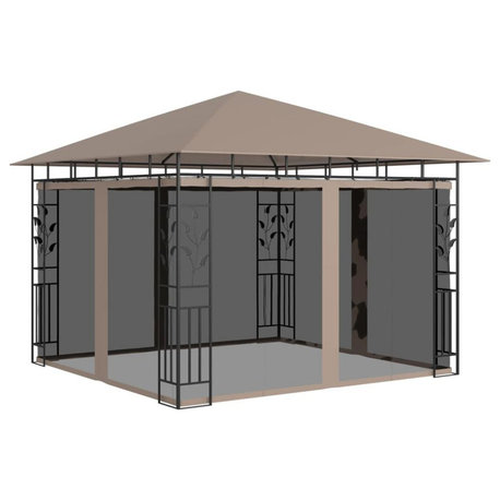 vidaXL Gazebo with Mosquito Net 9.8'x9.8'x9' Taupe 180 g/m², 312251