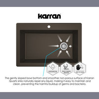 Karran Drop-In Quartz 33" 1-Hole Single Bowl Kitchen Sink, White