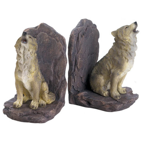 Howling Wolf Bookends