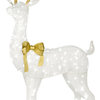 75" Pre-Lit Crystal White Standing Buck