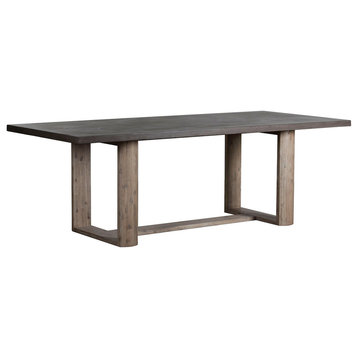 Varsa Concrete Top and Wood Base Dining Table