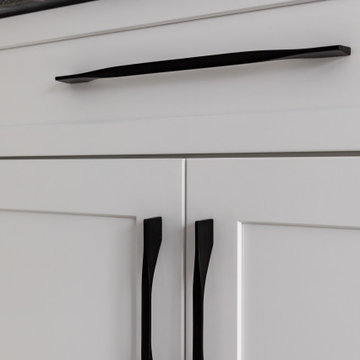 Quick White Shaker Kitchen with Caesarstone Rugged Concrete Quartz
