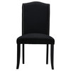 Duomo Linen Crown Dining Chairs, Black, Set of 2
