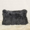 100% Sheepskin New Zealand Pillows, Set of 2, Gray, 12"x20"