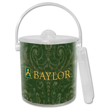 IB3121-Baylor on Green Damask Ice Bucket