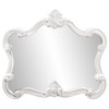 HomeRoots White Baroque Shape Ornate Mirror