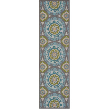 Waverly Sun and Shade "Solar Flair" Jade Indoor/Outdoor Area Rug by Nourison