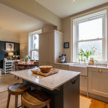 Kensington Kitchen in Mussel & Heritage Green by Creating Spaces