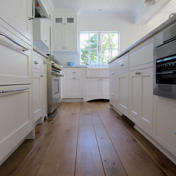 AMAGANSETT:  WIDE PLANK CHARACTER WHITE OAK INSTALLED/FINISHED W BONA TRAFFIC HD
