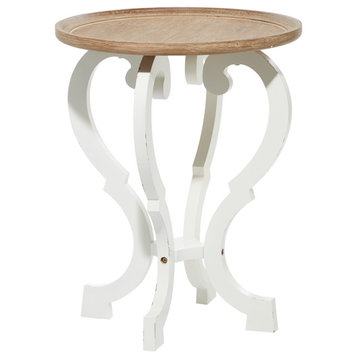 Farmhouse White Wooden Accent Table 93627