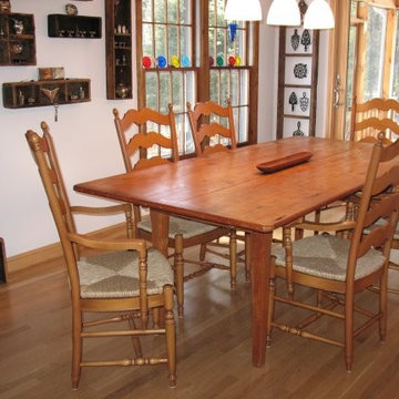 Reclaimed Wood Kitchen Table with Swedish Ladder Back Chairs