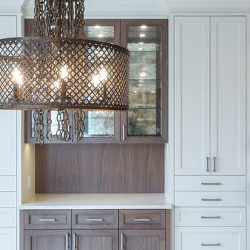 Walnut and paint two tone Dining Room Hutch